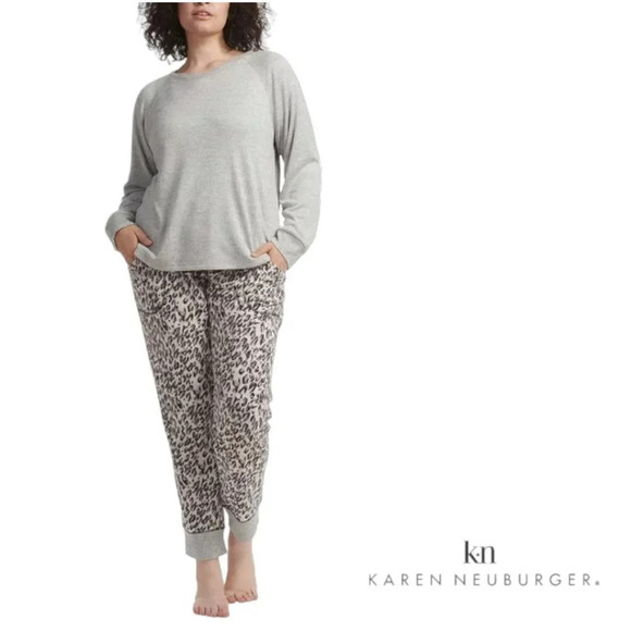 Karen Neuburger | Live Love Lounge 3-Piece Lounge Set | Gray Leopard | NWOT - Picture 5 of 6
